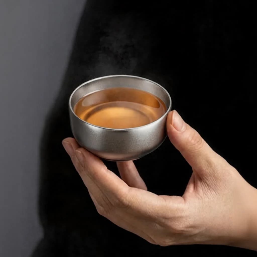 Komplet čajnih skodelic iz čistega titana Gongfu 55ml ročno izdelan, preprost zaključek
