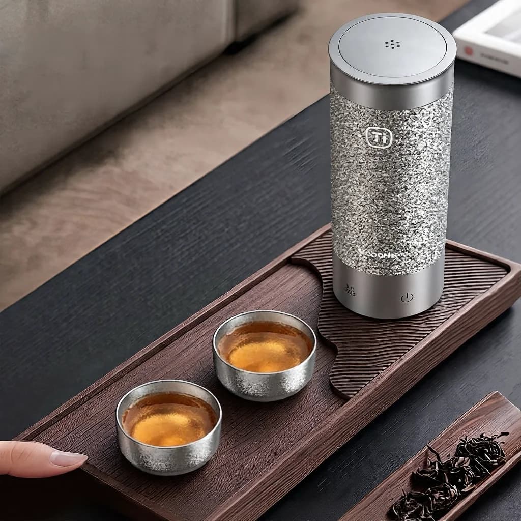 Komplet čajnih skodelic iz čistega titana Kung Fu, dvojna skodelica 55ml