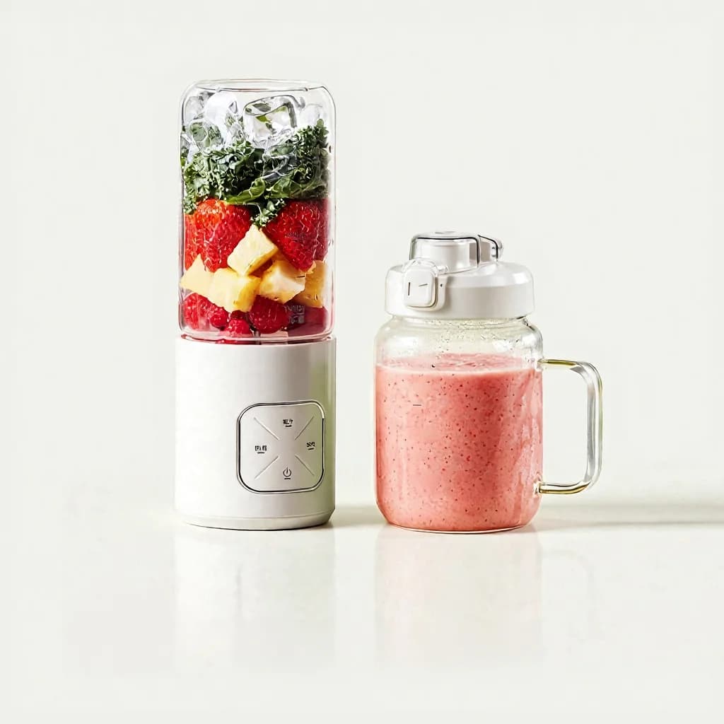 Prenosni brezžični blender v skodelici z dvema skodelicama in drobljenjem ledu