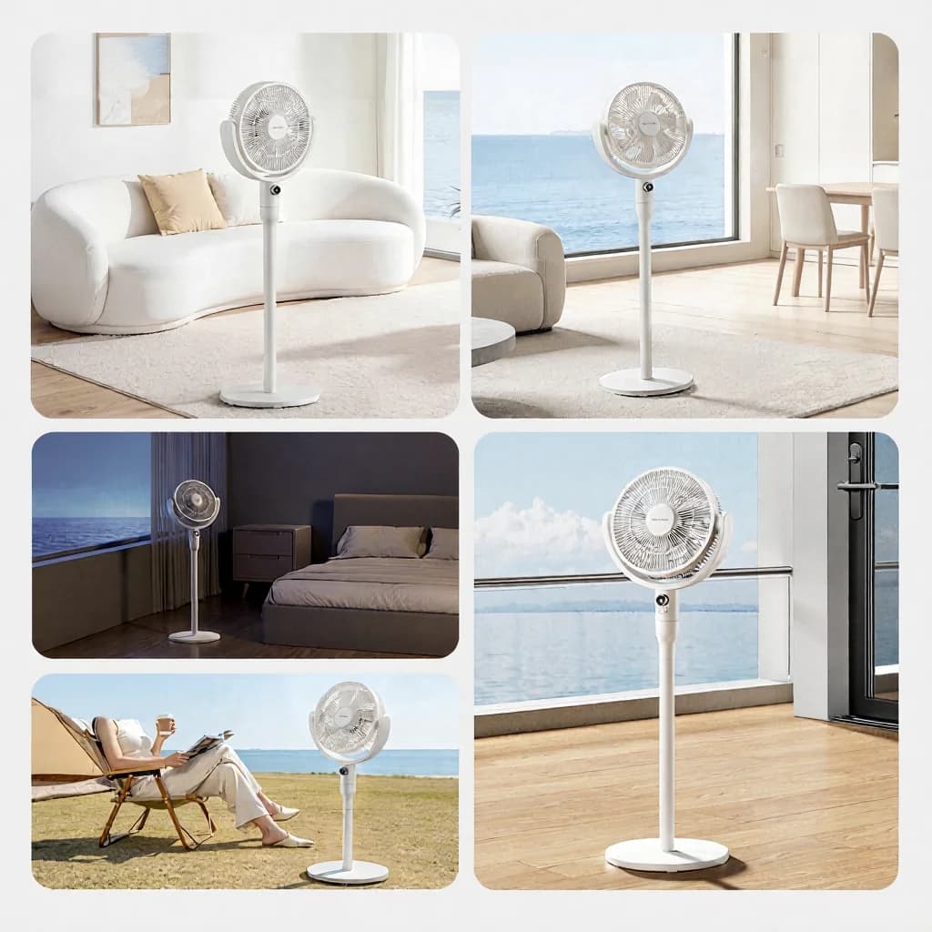 Namizni ventilator za kroženje zraka z glasovnim upravljanjem in oscilacijo