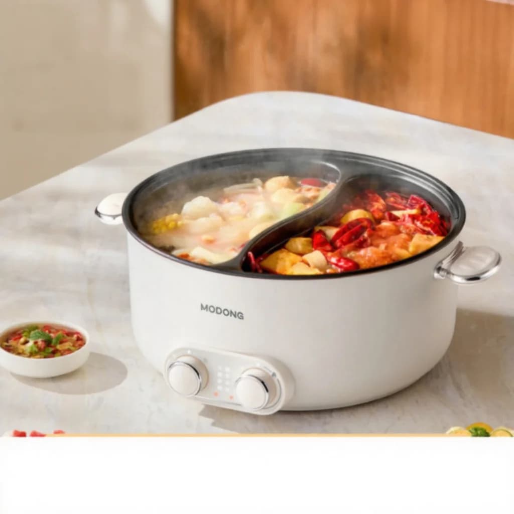 6L električni dvojnozonski hot pot z neodvisnim uravnavanjem temperature