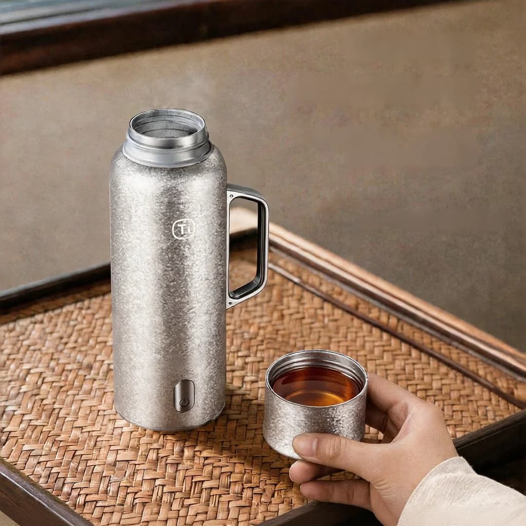 Titanium grelna izolirana skodelica z ročajem 680ml, darilna škatla