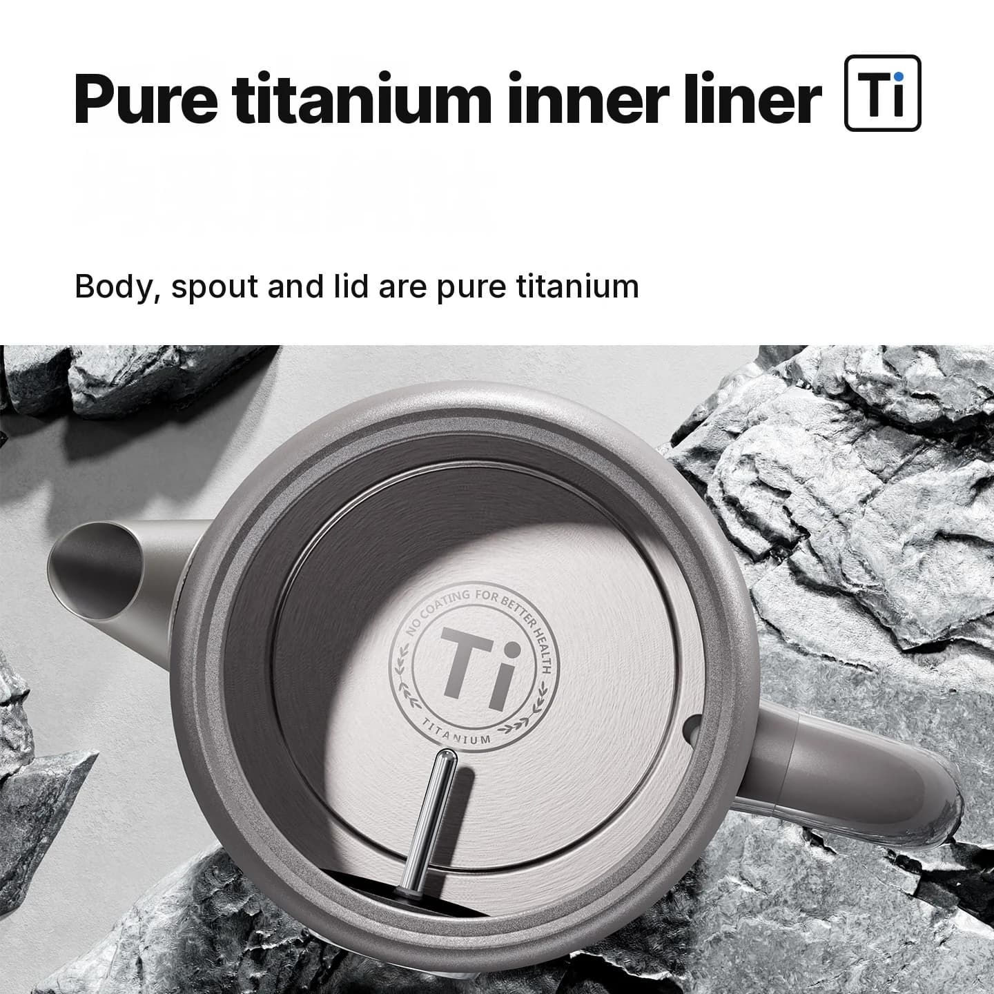 Čisti titanov električni grelnik vode 1.8L s prikazom temperature