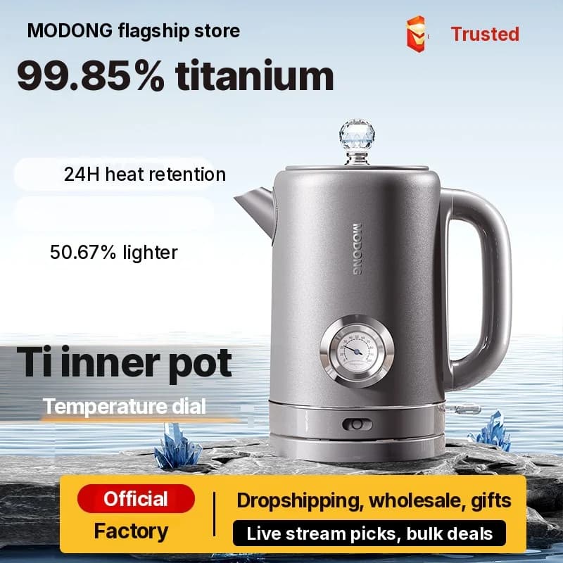 Čisti titanov električni grelnik vode 1.8L s prikazom temperature