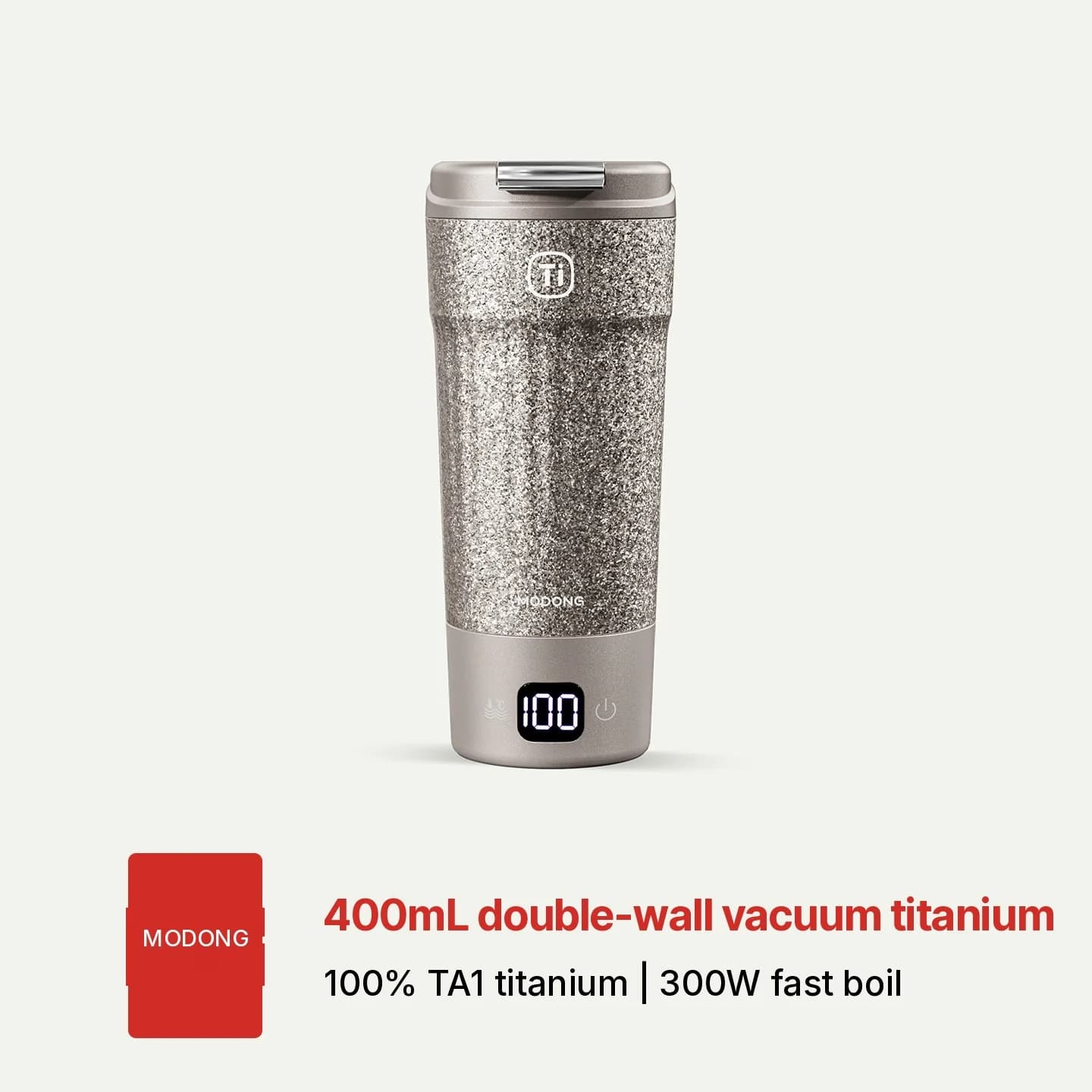 Prenosna titanova električna grelna skodelica 400ml prikaz temperature