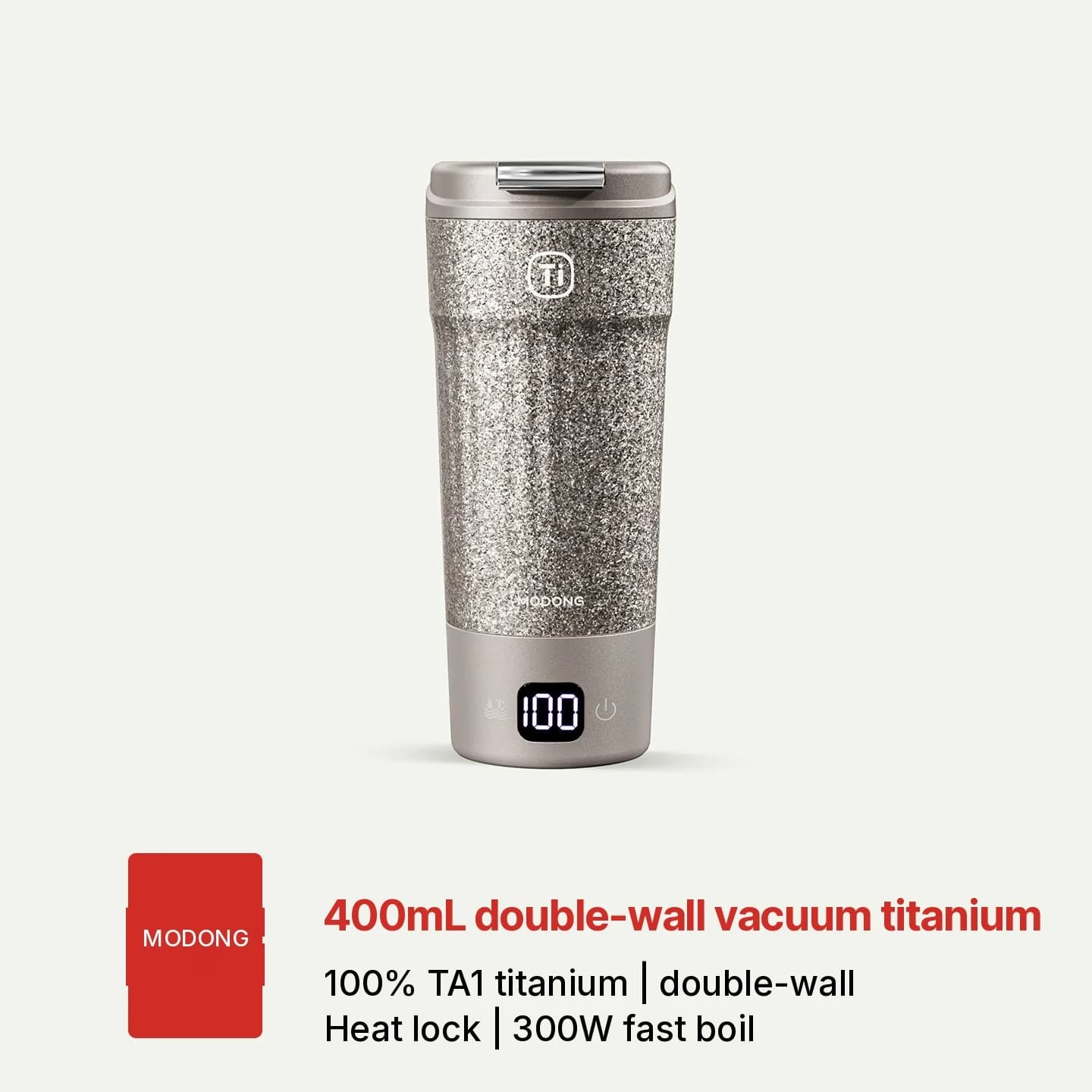 Titanium električna potovalna skodelica 400 ml z merilnikom temperature