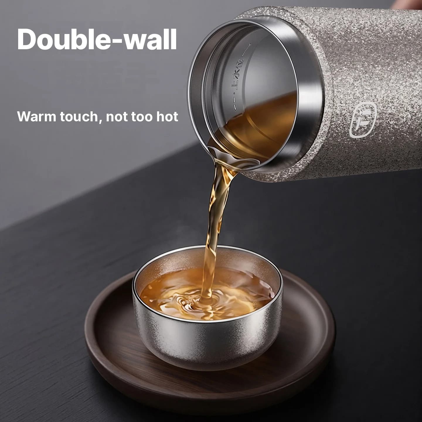Komplet skodelic za gongfu čaj iz čistega titana 55ml, ročno izdelan, gladek zaključek