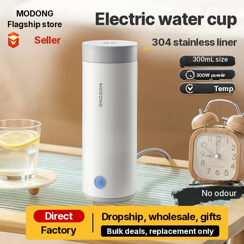 Prenosna električna grelna skodelica za vodo z notranjostjo 304, 300ml