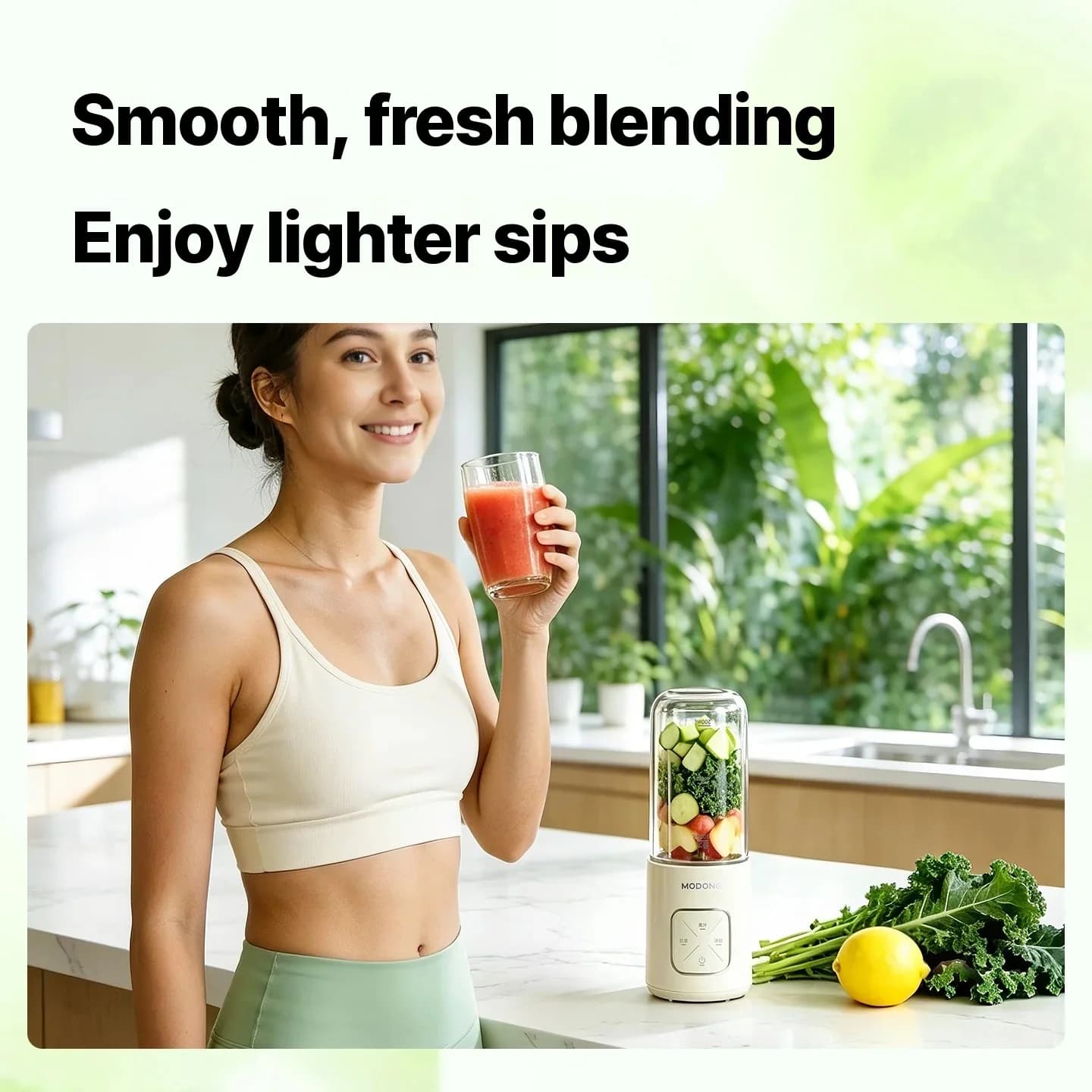 Prenosni brezžični blender v skodelici z dvojnima posodama in drobljenjem ledu