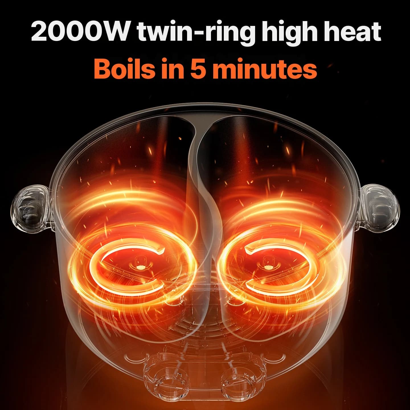 6L električni dvojnozonski hot pot z neodvisnim uravnavanjem temperature