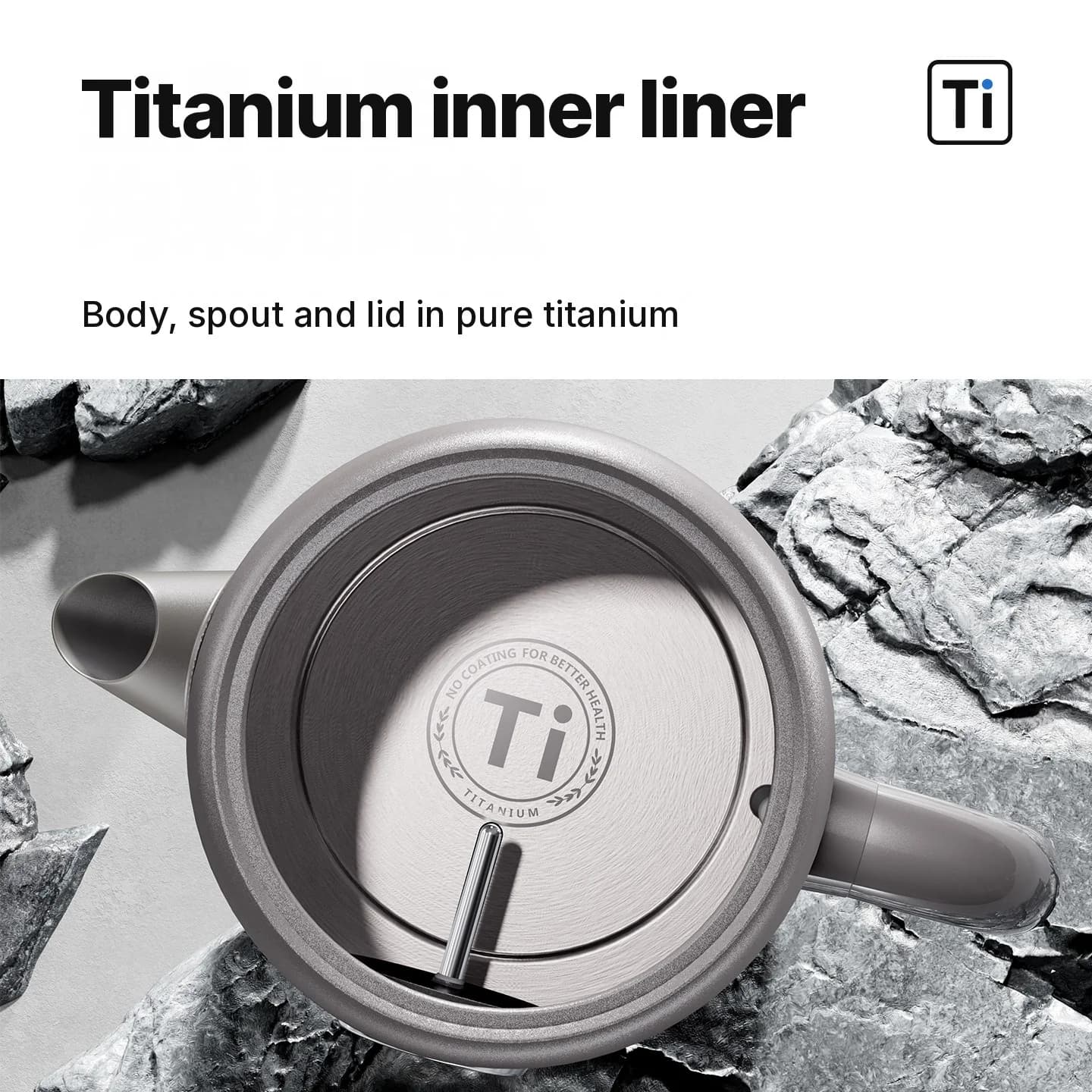 Električni kotliček iz čistega titana 1.8L z zaslonom temperature