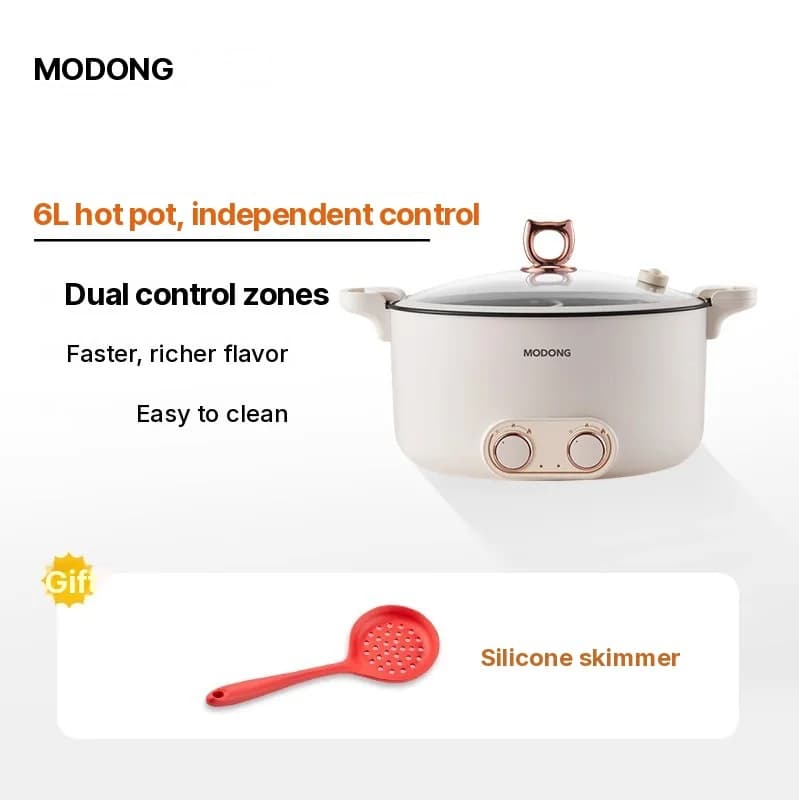 Električni vroči lonec z razdelilnikom, 6L-8L, 220V, za 5-6 oseb