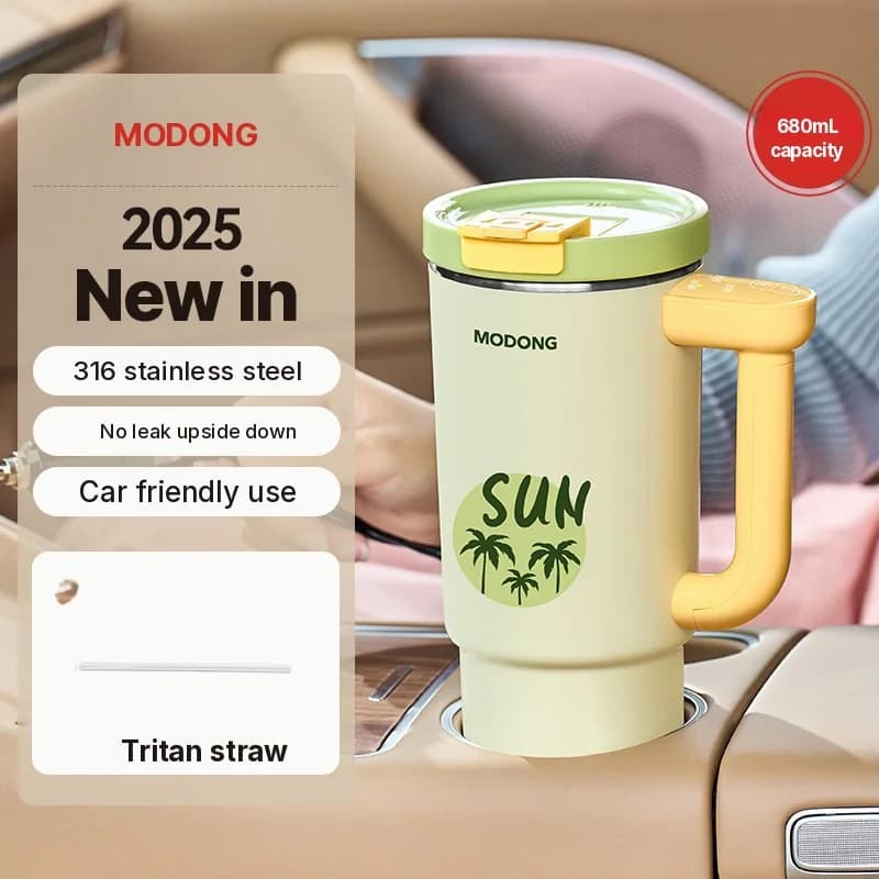 Prenosna električna grelna skodelica z 680ml notranjostjo iz nerjavečega jekla