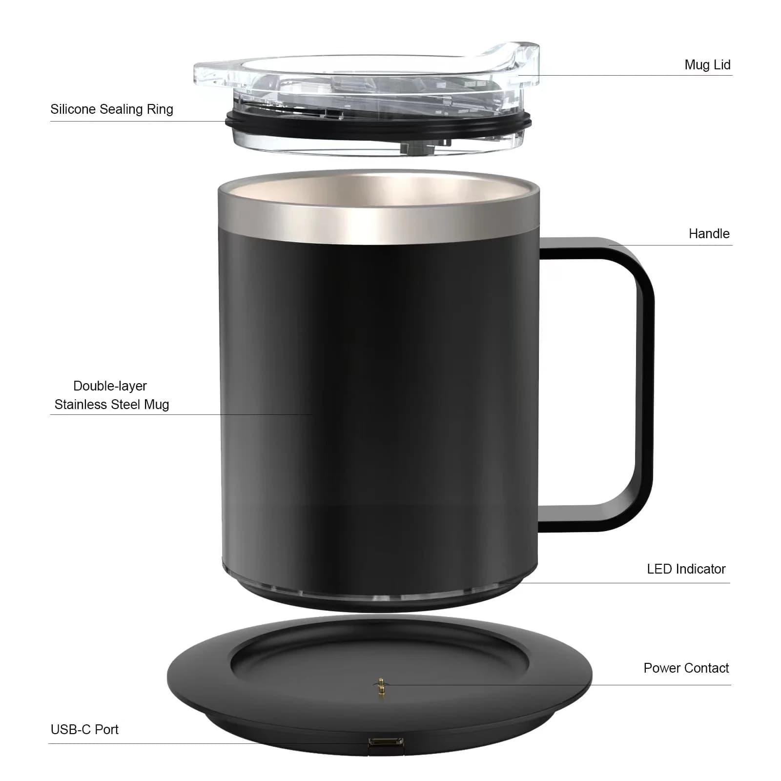 12oz USB grelna skodelica za kavo